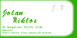 jolan miklos business card